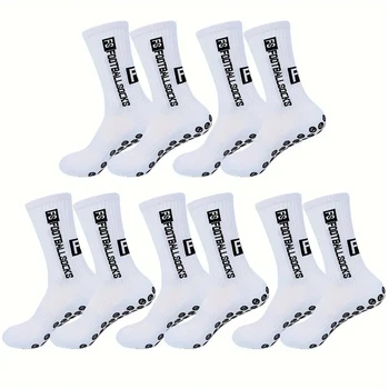 5 Paar rutschfeste Fußballsocken, atmungsaktiv, verschleißfest, Outdoor-Sportsocken für Fußball, Rugby