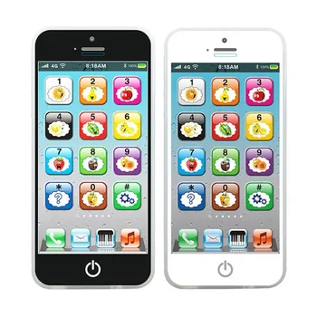 Kinder Simulation Telefon Baby Musical Frühen Pädagogisches Spielzeug Englisch Lernen Handy mit Licht Sound
