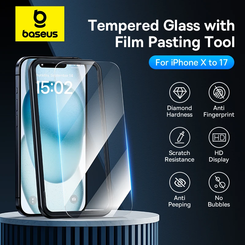 Baseus gehärtetes Glas für iPhone 17 16 Pro Max
