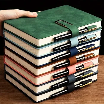 Vintage-Notizbuch aus Leder im A5-Format mit personalisiertem Softcover - perfekt für Geschäftstreffen und das