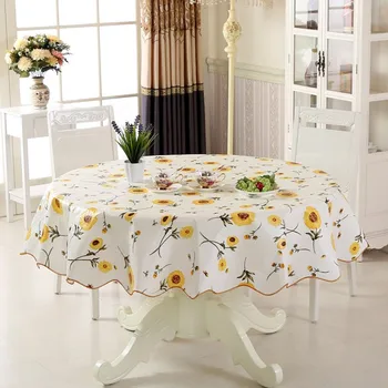 PVC Runde Tischdecke 152cm 180cm Für 4/6 Sitzer Neue Jahr Esstisch Abdeckung Wasserdicht Öldicht floral