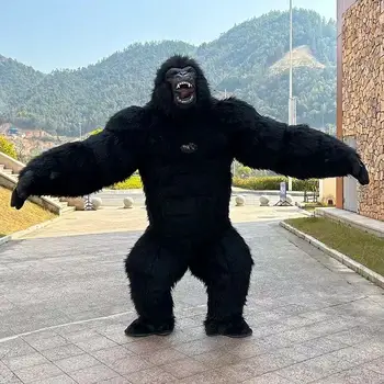 200-300cm Riesiges Gorilla King Kong Maskottchen Aufblasbares Erwachsenen-Kostüm für Partys, Werbung, Buskunst