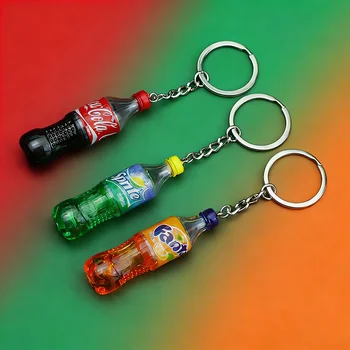 Kreativer Getränkeflaschen-Schlüsselanhänger, Bekleidungszubehör, Unisex, 5 Stile, Miniatur, cooles hängendes