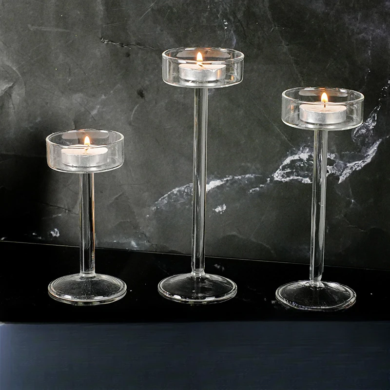 【Hochwertiger Kerzenhalter aus Kristallglas】Minimalistischer