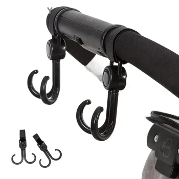 Haken für Kinderwagen, Auto, Einkaufswagen, Haken, Baby-Kinderwagen-Zubehör, um 360 Grad drehbarer Haken