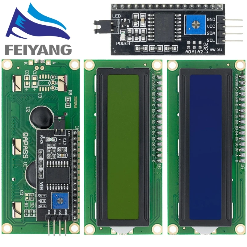 10PCS LCD1602 1602 LCD Modul Blau/Gelb Grün Bildschirm 16x2