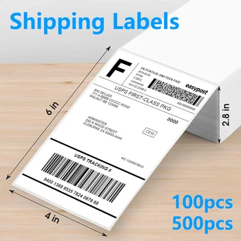 4x6 Zoll Versandetiketten für Thermo-Versandetikettendrucker 100/500PCS 100x150mm Thermoetikettenpapier