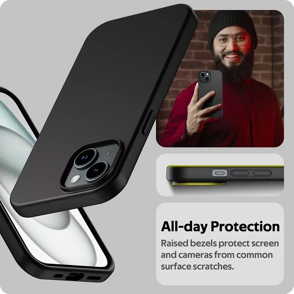 Luxuriöse matte Silikon-Softhülle für iPhone 16 15 14 Plus 13 – Bild 5