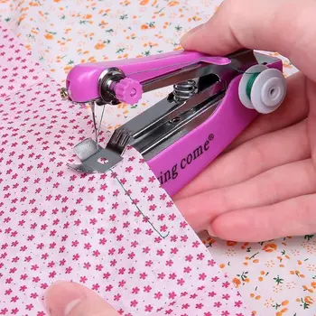 Hause tragbare mini manuelle nähmaschine handheld tasche im freien reise kleine nähmaschine
