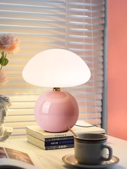 LED-Tischlampe für Schlafzimmer Nachttischlampe Weiß/Rosa/Rot/Beige/Orange Stromatolith Mond Schreibtisch
