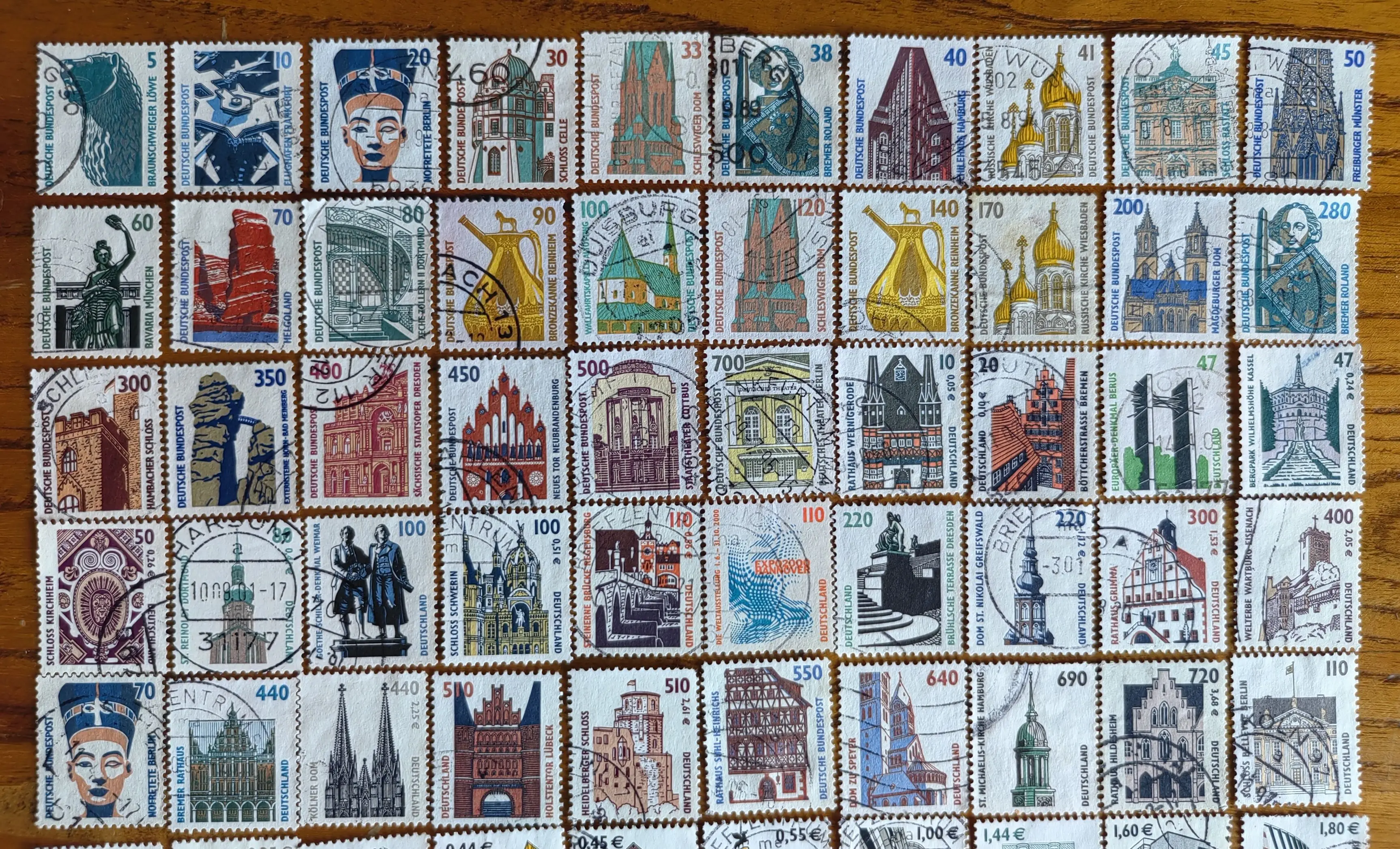 Deutsche Stadt-Wahrzeichen 70 Poststempel, komplettes Set – Bild 2