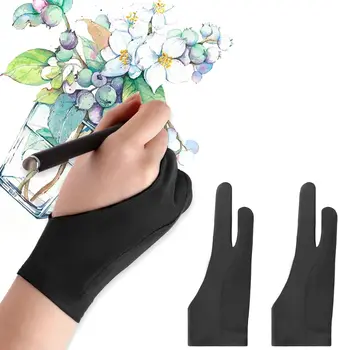 S/M/L Zwei-Finger-Zeichenhandschuhe, Anti-Touch-Antifouling für Tablet, Digitaltafel, Touchscreen, Ölgemälde