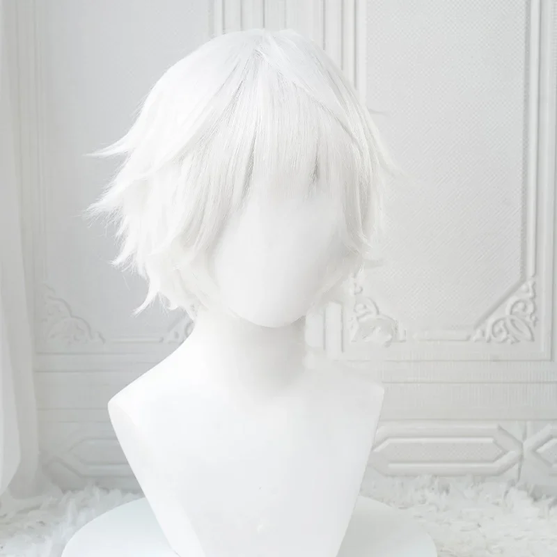 Anime Kaneki Ken Cosplay Perücken Kurze Weiße Flauschige – Bild 2