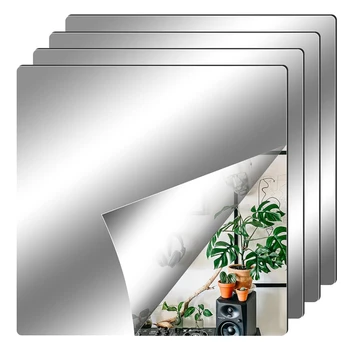 Selbst-klebe Acryl Spiegel Badezimmer Dusche Make-Up Anti Nebel Spiegel Hause DIY Dekoration fliesen Rasieren