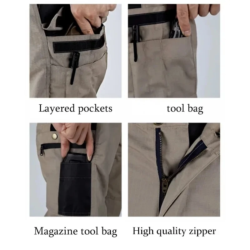 Tragen Beständig Arbeits Hose Mann Multi-tasche Gerade Cargo – Bild 6