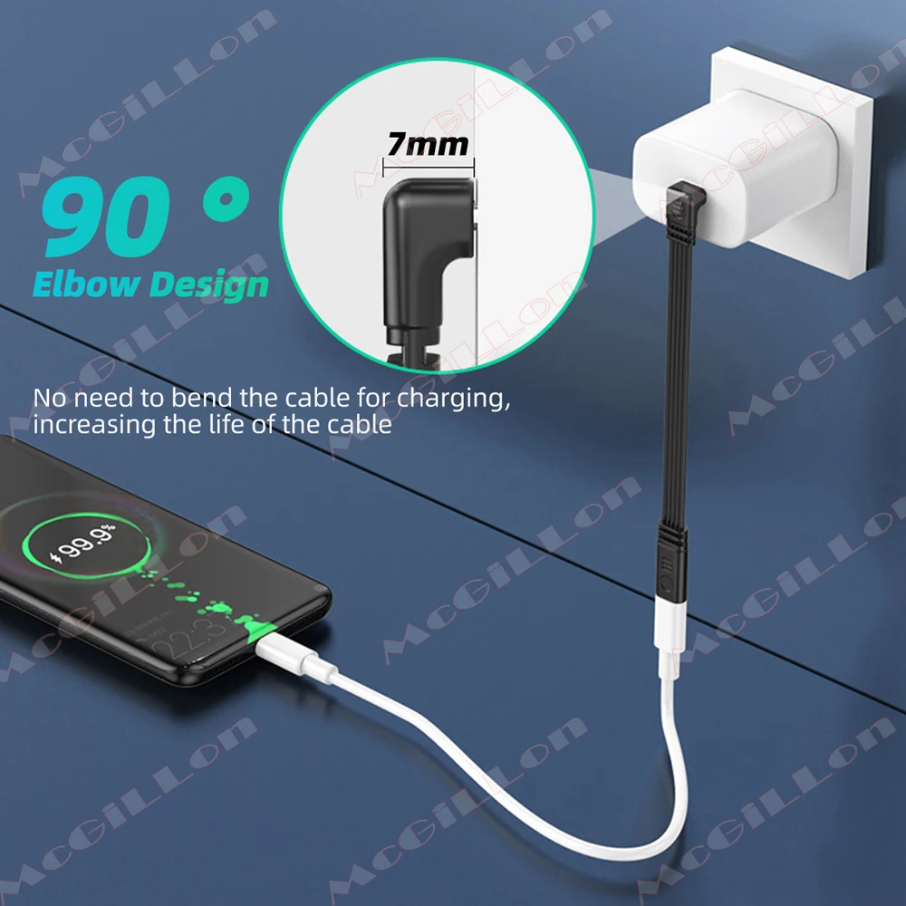90-Grad-USB-C-Verlängerungskabel, Stecker auf Buchse, Typ C – Bild 3
