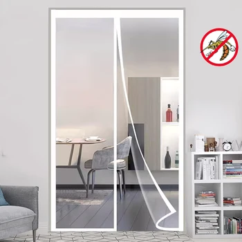 Magnetisches Moskitonetz, Größe individuell anpassbar, unsichtbar, selbstklebend, für Küche, Wohnzimmer