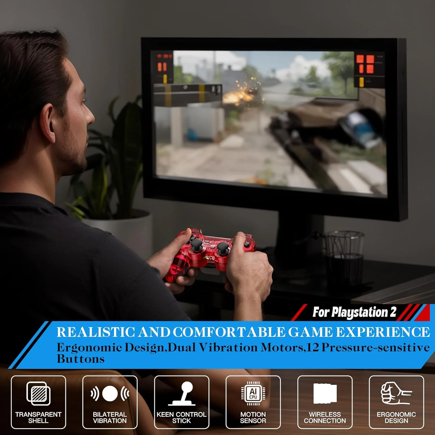 Wireless Gamepad für Sony PS2 Controller für Playstation 2 – Bild 5