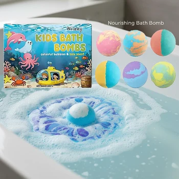 Bunte Badebomben für Kinder, Farbige Sprudelnde Spa-Bälle Geschenkset für Kindertubenspaß, Entspannendes
