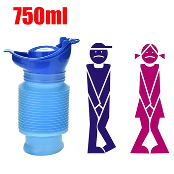 750 ml Erwachsene Urinal Tragbare Schrumpfbare Persönliche Mobile Toilette Töpfchen Frauen Kind Pee Flasche