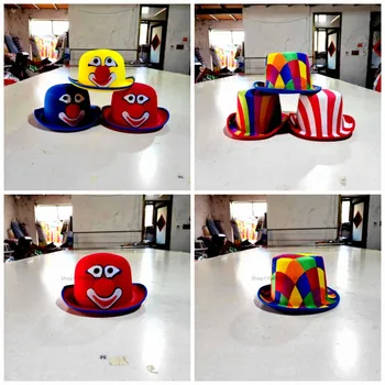 Karnevalshut mit Streifen, lustiger Clownhut, farbenfroher, vielseitiger Rollenspielhut