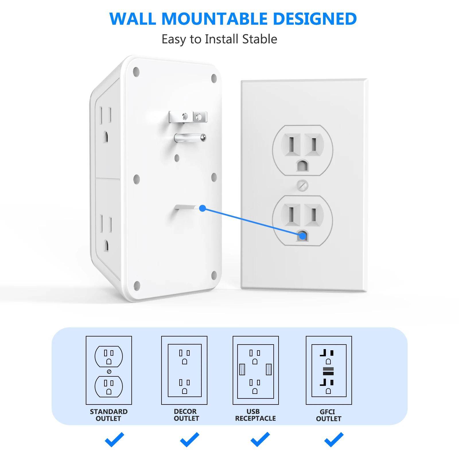 US-Stecker-Steckdosenleiste mit 6 AC-Steckdosen, 4 – Bild 5
