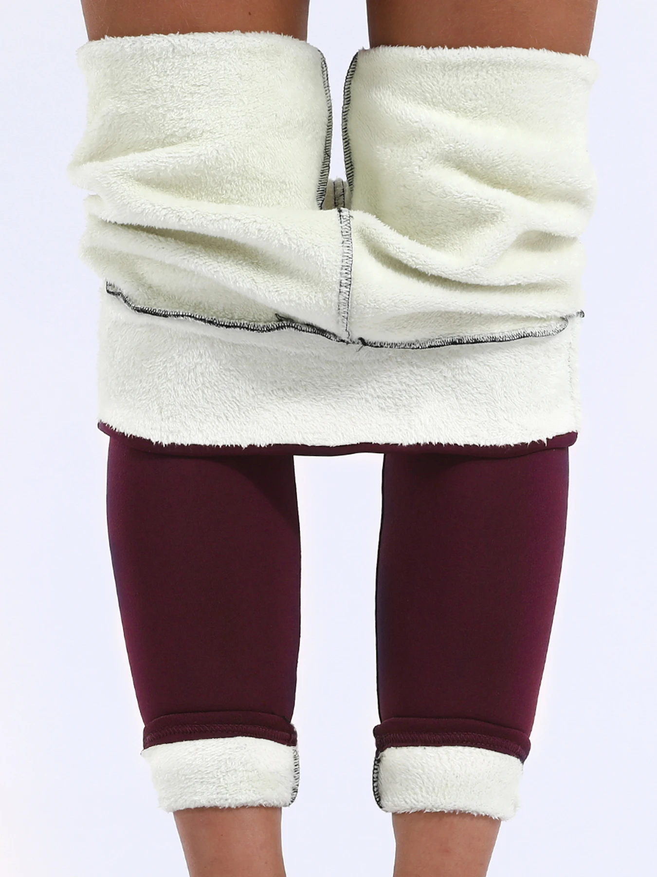 Samt-Winter-Leggins für Damen, einfarbig, dicke Hose, warmer – Bild 2