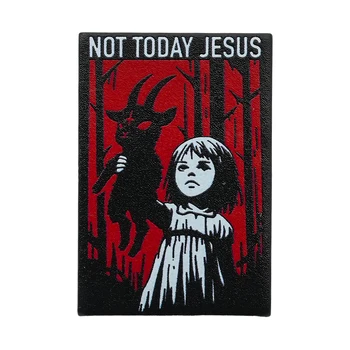Nicht heute Jesus Atheismus Satan Metall Emaille Brosche Gruseliges Ziegenmädchen Anstecknadel Sarkastisches