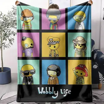 W-Wobbly Life Throw Weiche Flanell-Decke Sommerdecke Leichte Gemütliche Nickerchendecke für Sofa, Bett