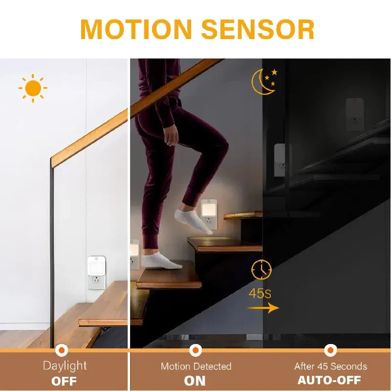 Nachtlicht Motion Sensor LED Licht EU/Us-stecker Lampen – Bild 3