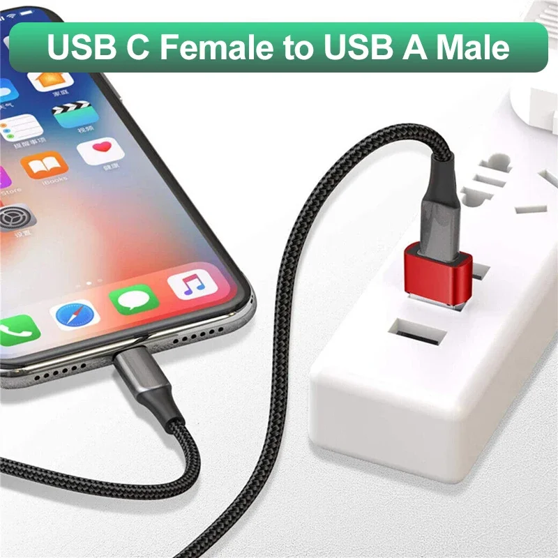 USB-C Buchse auf USB-A Stecker Adapter fürs Auto-Ladegerät – Bild 4