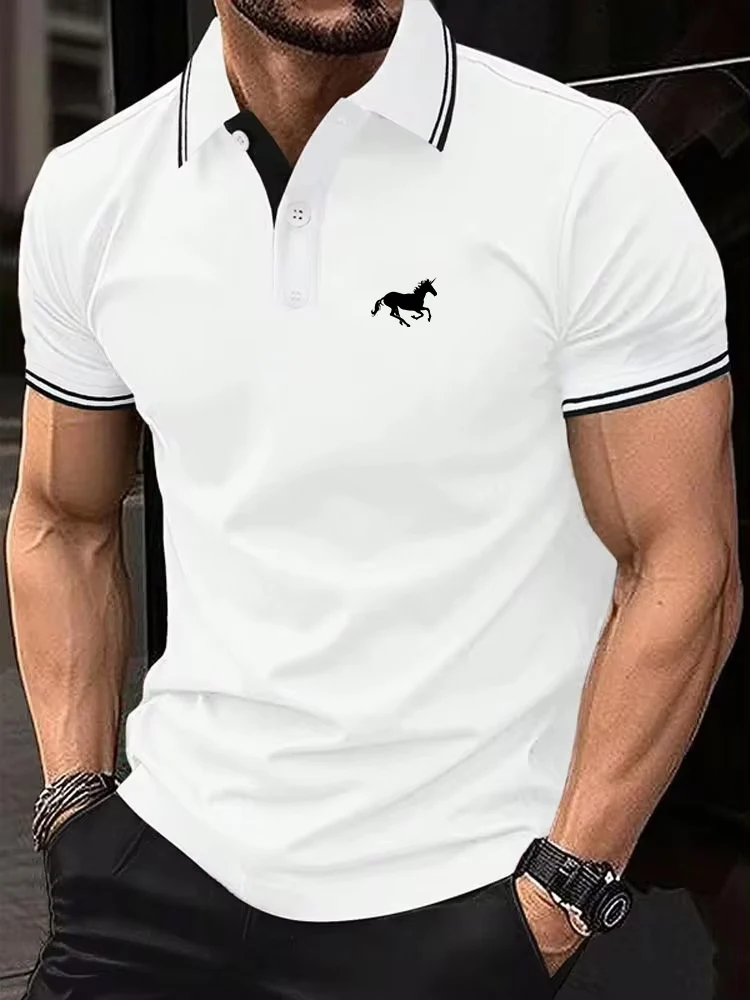 Neues Herren-T-Shirt, klassisches Kurzarm-Poloshirt – Bild 3