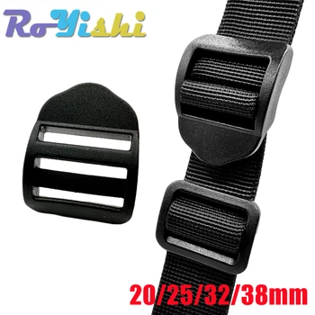Packung, schwarze Leiter-Schloss/Tri-Glide-Schieber, Kunststoffschnallen für Rucksackgurte (5 Stück)