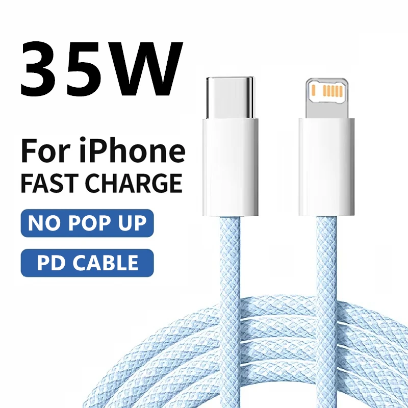 Geflochtenes USB-C Ladekabel für iPhone, 35 W PD, Schnellladen – Bild 3