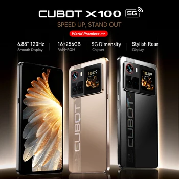 Handys Smartphone 5G Cubot X100, Android 15, Dimensity 7025, 6 nm, 2,5 GHz, 6,88 Zoll 120 Hz Bildschirm, 16 GB