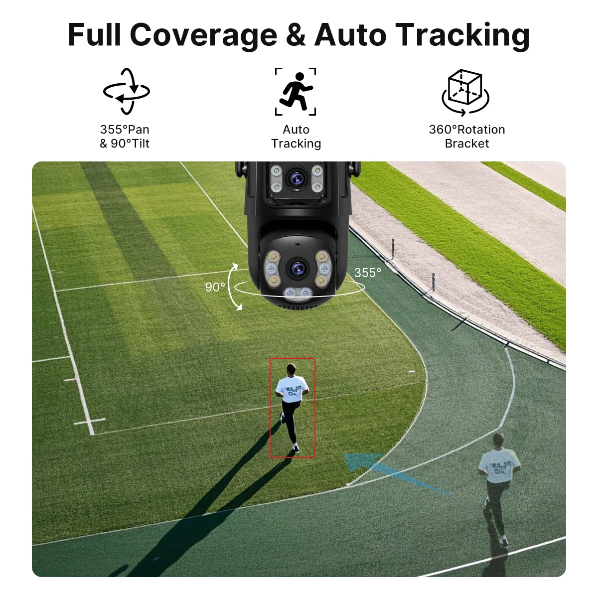 4K 8MP HD Wifi PTZ Kamera Outdoor 4MP Dual Objektiv Dual – Bild 4