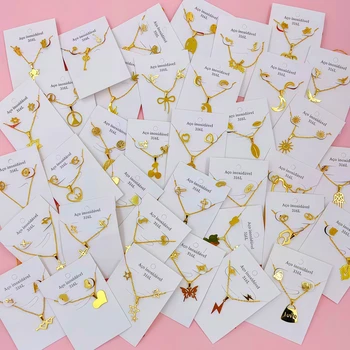 Mode Blumen Herz Geometrie Edelstahl Ohrringe Halskette Set Für Frauen Mix Stil Trendy Schmuck (10 Stück)