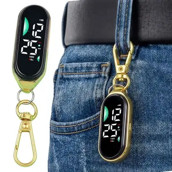 LED Elektronische Hängeuhr Tragbare Wasserdichte Taschenuhr Digitale Anzeige Karabiner Leuchtende Taschenuhr