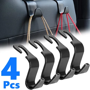 4Pack Haken für Taschen Auto Clips Vordersitz Kopfstütze Organizer Halter Auto Verschluss Kleiderbügel Auto