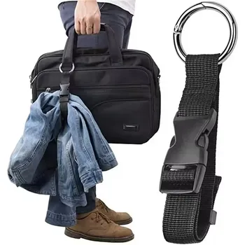 Tragbare schwarze Nylon-Koffer-Hängetasche für Urlaubsreisen mit Wanderschnallenriemen aus Zinklegierung
