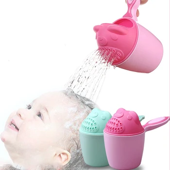Nette Cartoon Baby Bad Kappen Toddle Shampoo Tasse Kinder Bade Bailer Baby Dusche Löffel Kind Waschen Haar