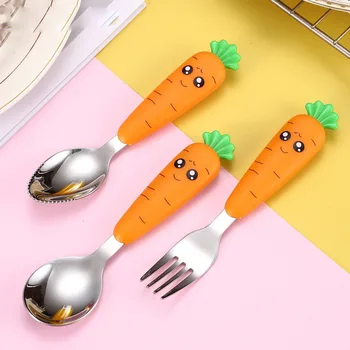 Baby Gadgets Geschirr Set Kinder Utensil Edelstahl Kleinkind Geschirr Besteck Cartoon Infant Lebensmittel