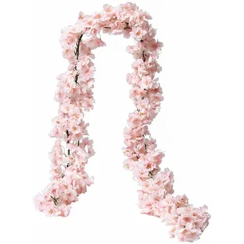 1,7 m Künstliche Sakura-Blumenranke Hochzeitsgarten Rosenbogen Heim-Party-Dekoration Frühling Braut Kunstseide