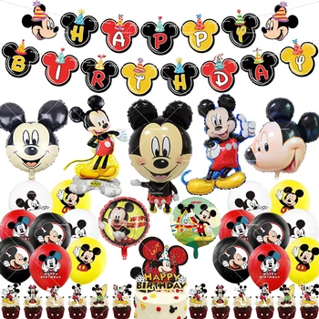 Mickey Ballon Cartoon Maus Minnie Dekorationen Party Happy Birthday Banner Tortendekoration