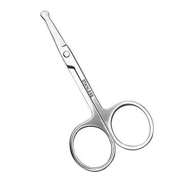 Runde Sicherheitsschere aus Edelstahl, Augenbrauen-Make-up-Schere, Schönheit, Nasenhaar-Trimmer, Schere