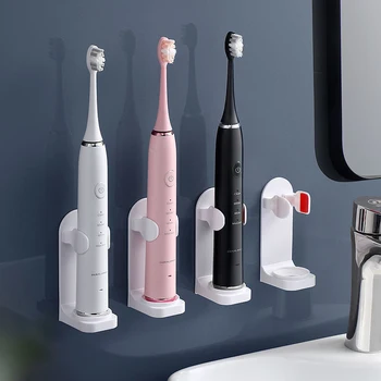 Einstellbare Zahnbürste Halter Elektrische Zahnbürste Basis Silikon Non-slip Wand Montieren Pinsel Körper Rack