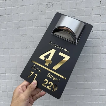 Personalisiertes Solar-LED-Hausnummernschild, individuelles beleuchtetes Adressschild aus Acryl