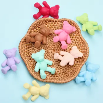 33x30mm 2Pcs Candy Farbe Matte Bär Lose Perlen Für Schmuck Machen DIY Schlüsselbund Telefon Kette Anhänger
