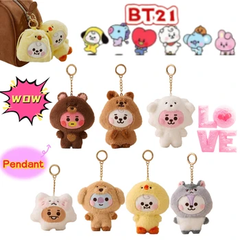 BT21 Koya Shooky Chimmy Cooky mang tata süße und kreative Kawaii-Plüsch-Schlüsselanhänger und Taschenanhänger