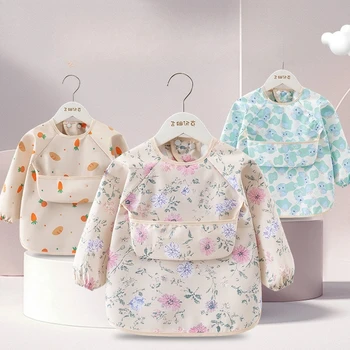 Kind Fütterung Lätzchen Wasserdichte Langarm Schürze Reis Tasche Fütterung Bluse Kleinkind Lätzchen kinder